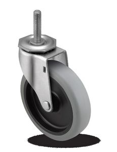 چرخ کالسکه ای با لاستیک توپر | فولاد با پوشش روی | پوشش پلی اورتان | برای اثاثیه