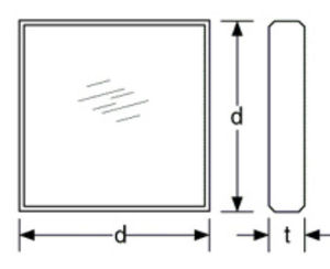 پنجرۀ نوری چهارگوش تخت از سیلیکای ذوب شده 