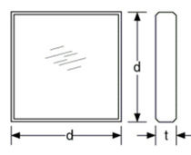 پنجرۀ نوری چهارگوش تخت از سیلیکای ذوب شده 